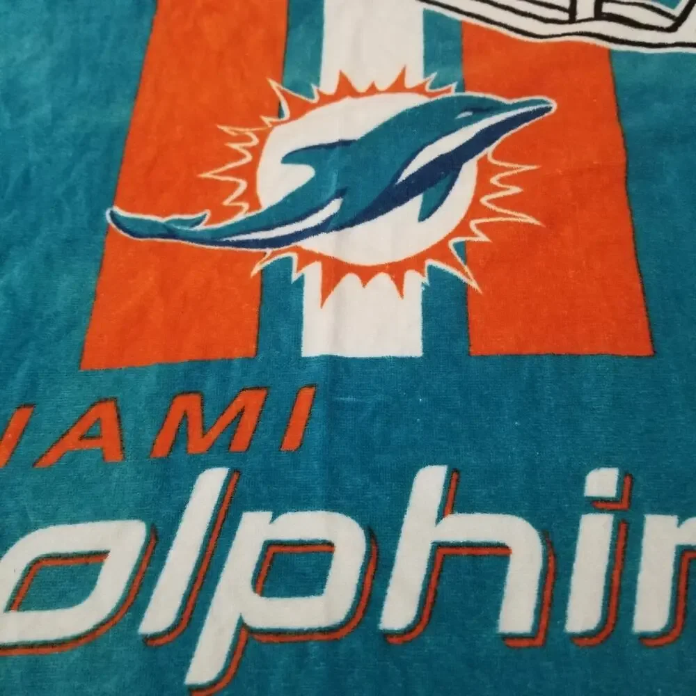 Vintage NFL Miami Dolphins Bath Towel Beach Pool Towel 53x28